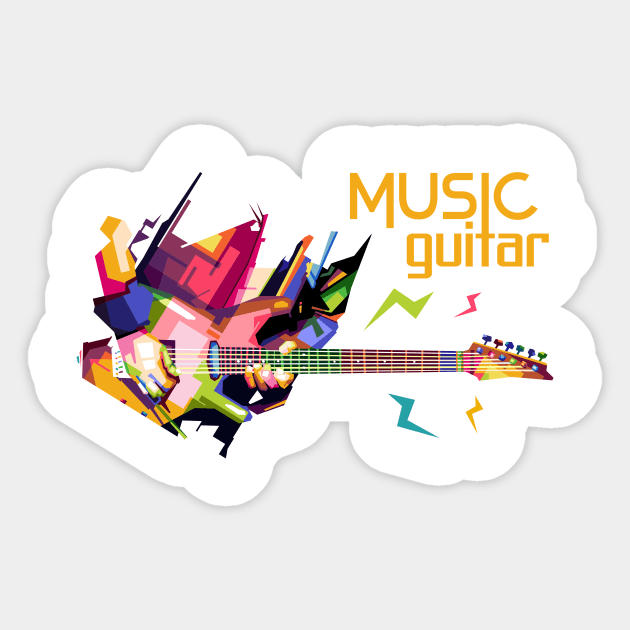 music guitar in T-Shirt Pop Art Sticker by Rizkydwi